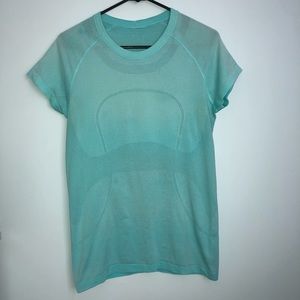 Teal Lululemon Swiftly Tech Scuba Tee Shirt